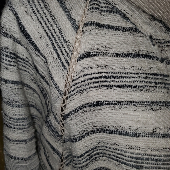 White & Grey Striped Rugged Top - Picture 3 of 7
